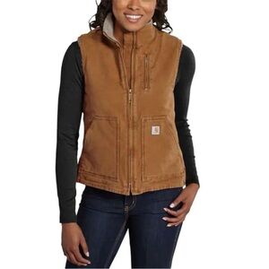 Carhartt Women’s Sandstone Brown Sherpa Vest WV001